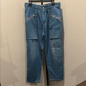 Isabel Marant Blue Flare Wide Leg Jeans